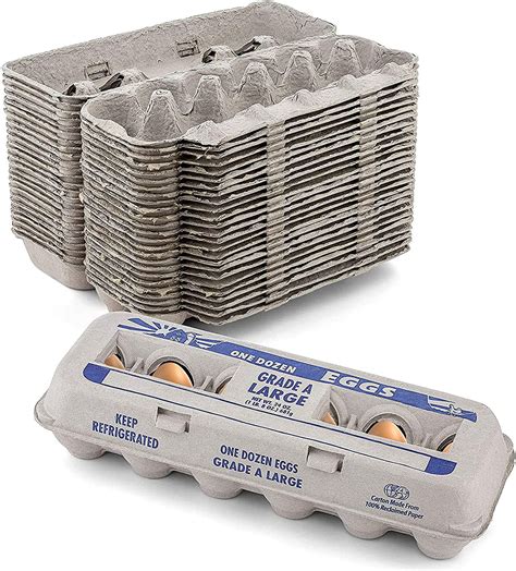 Mt Products Printed Natural Pulp Large Paper Egg Cartons Hold Eggs 12