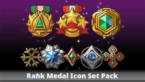 Rank Medal Icon Set Pack Gamedev Market