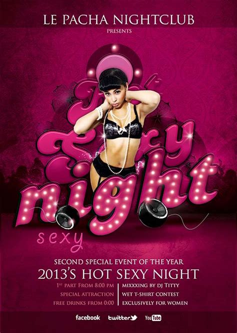 Classy Flyer Template Hot Sexy Night In Club N2n44 Graphic Design