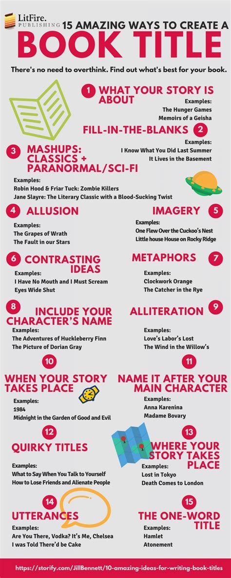 15 Amazing Ways To Create A Book Title Infographic Writer Tips Book