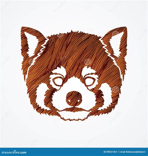 Red Panda Face Head Stock Vector Illustration Of Adorable 89031461