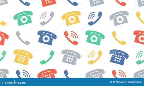 Seamless Pattern With Phones Stock Vector Illustration Of Cable
