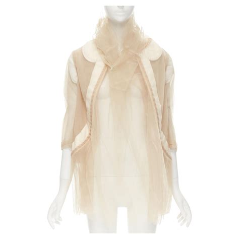 Rare Comme Des Garcons Runway Nude Inside Out Sheer Tulle Long