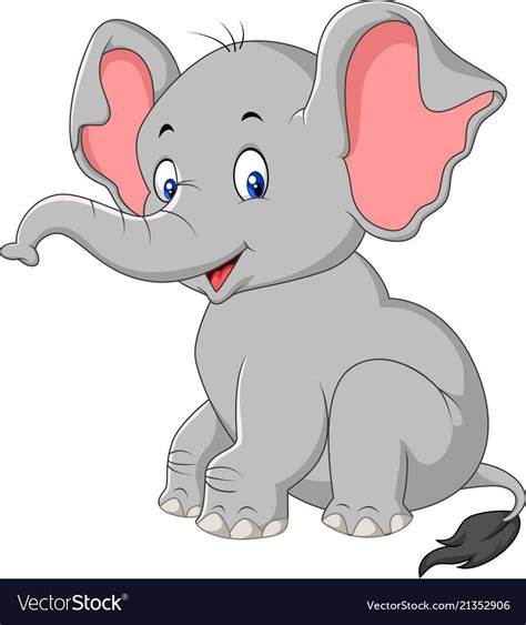 Cartoon Cute Baby Elephant Sitting Download A Free Preview Or High