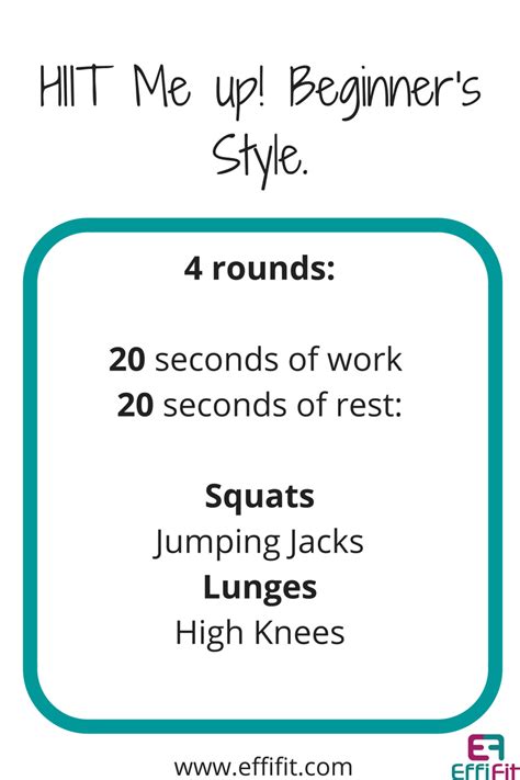 Beginner Hiit Workout Effifit