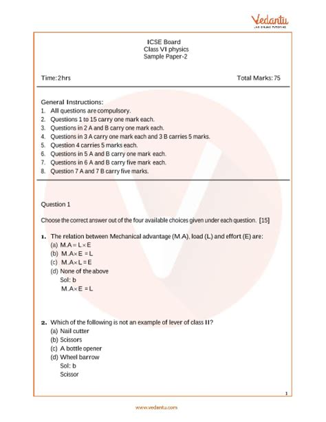 ICSE Sample Papers For Class Physics Paper 36456 Hot Sex Picture