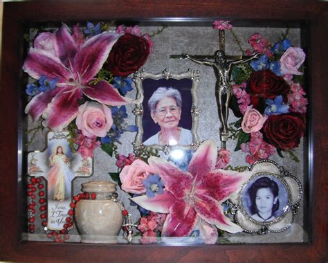 If you have the space, bring along a phone book and start the pressing process immediately. Preserved Memorial flowers in a shadow box with keepsakes ...