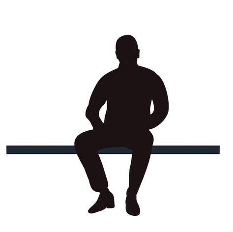 Premium Vector Isolated Icon Silhouette Man Sitting