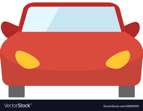Red Cartoon Car Front View Royalty Free Vector Image