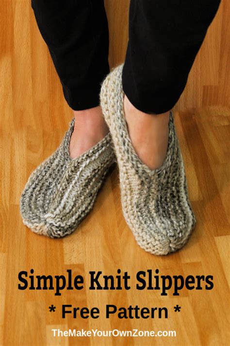Simple Knit Slippers Free Pattern