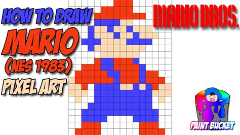 How To Draw Mario Pixel Art Bit Drawing Mario Bros Nes Pixel