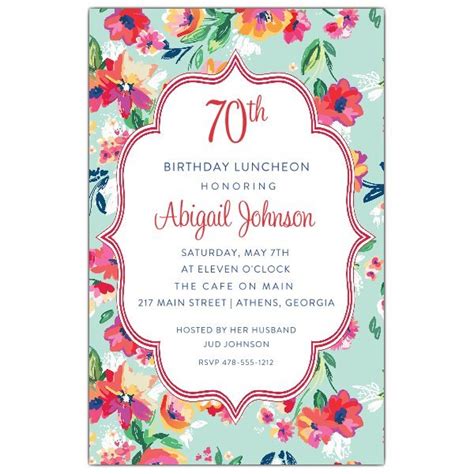 Design a card online for all occasions whether you want to send a photo card , thank you card or customised name card, we have a great range to choose from. Garden Fresh Flowers 70th Birthday Invitation | PaperStyle