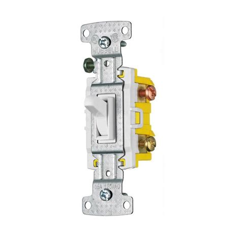 Hubbell 15 Amp 3 Way Framed Toggle Light Switch White In The Light