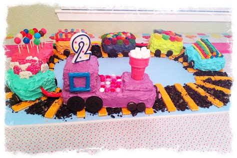 Girly Birthday Train Cake I Made For Charlotte 2nd Birthday Birthday Ideas Birthday Parties