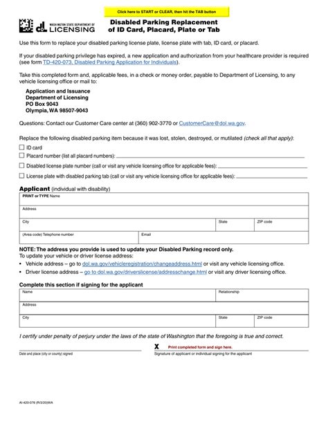 Disability Parking Placard Application Fill Out And S