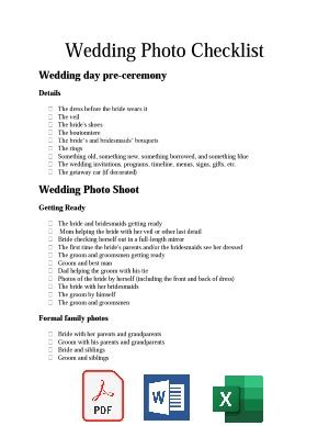 Free Printable Wedding Photo List Word Pdf And Excel My XXX Hot Girl