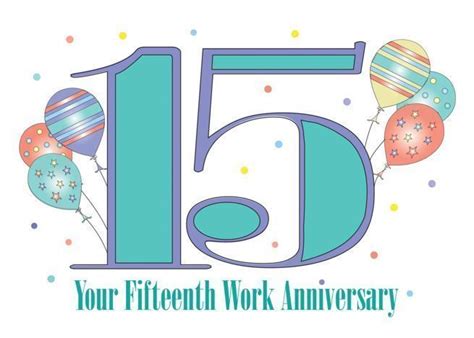 Employee 15th Year Work Anniversary Balloons And 15 Card15th