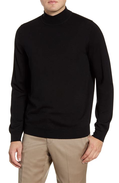 Nordstrom Mock Neck Merino Wool Sweater In Black For Men Lyst