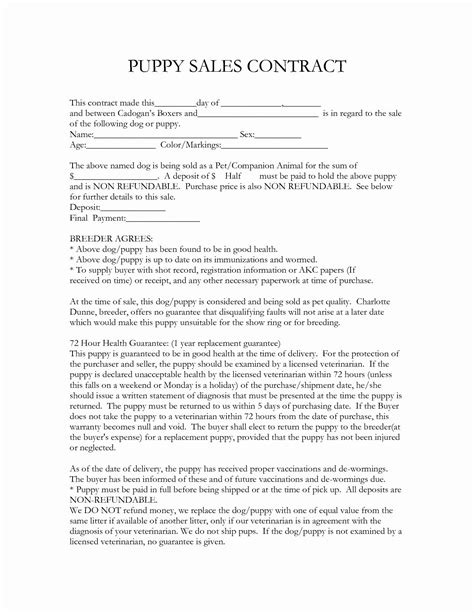 Free Dog Training Contract Template Printable Templates