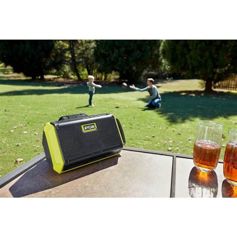 ryobi pad01kn one 18v cordless speaker with bluetooth kit with 1 5 ah battery and charger