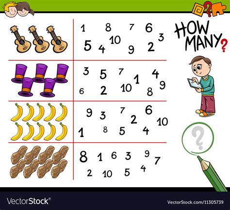 Educational Counting Activity For Kids Royalty Free Vector
