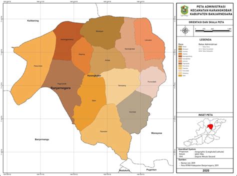 Peta Administrasi Kecamatan Karangkobar Kabupaten Banjarnegara