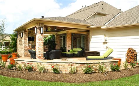 Patio Cover And Outdoor Kitchen In Pearland Estates Texas Custom Patios