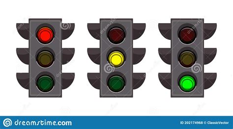 Vector Illustration Street Traffic Lights Set