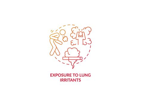 Exposure To Lung Irritants Red Gradient Concept Icon By Bsd ~ Epicpxls