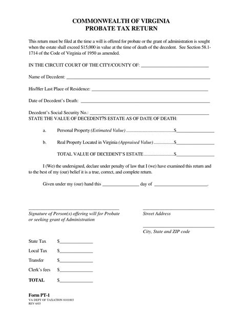 Form Pt 1 Fill Out Sign Online And Download Fillable Pdf Virginia