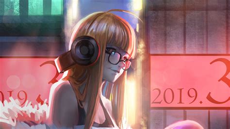 2560x1024 Anime Girl With Headphones Art 2560x1024 Resolution Hd 4k