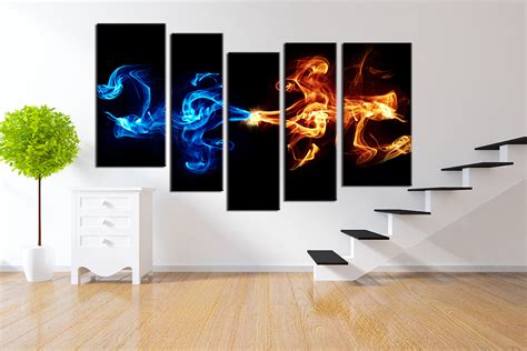 Abstract 5 Piece Smoke Canvas Wall Art Gadget Flow