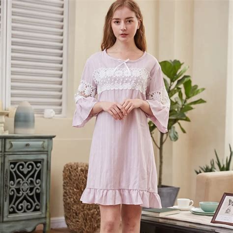 New Nightgowns 100 Cotton Comfortable Soft Nightdress Women Sleepwear
