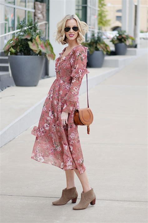 Chloe Mini Marcie Purse Ankle Boots Fall Floral Midi Dress With