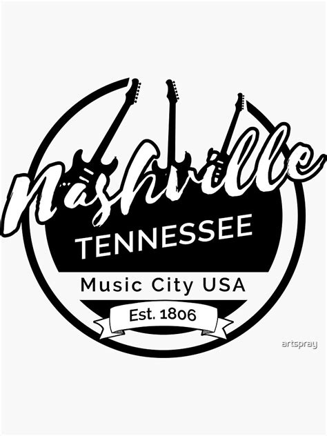 Nashville Tennessee Sticker For Sale By Artspray Redbubble