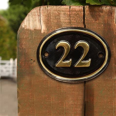 Polished Brass And Black Oval House Number Signs 1 49 Ebay