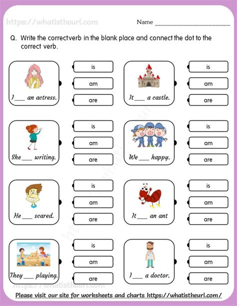 Verb To Be Matching Worksheet For Grade Your Home Teacher St