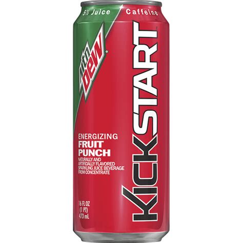 Mtn Dew Kickstart Energizing Fruit Punch Soda 16 Fl Oz Instacart