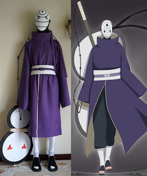 Naruto Akatsuki Tobi Uchiha Obito Robe Cloak Coat Resin Mask Cosplay