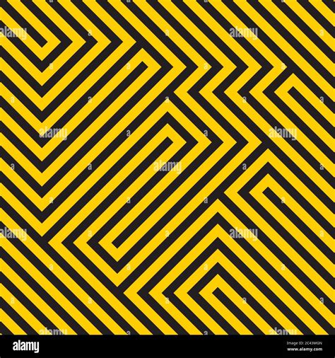 Optical Illusion Diagonal Black And Yellow Pattern Modern Op Art