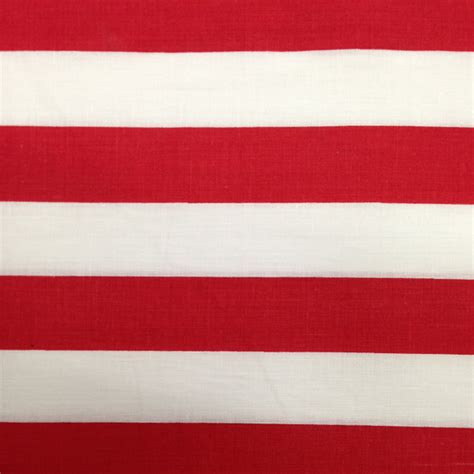 Cali Fabrics Red And White 1 Striped Polycotton Print