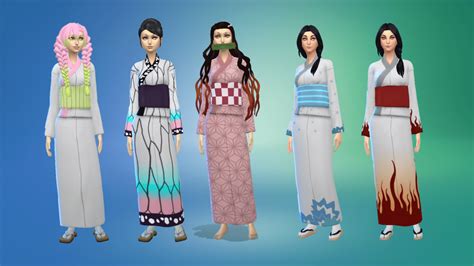 Sims 4 Adult Female Yukata Recolor Demon Slayer Best Sims Mods