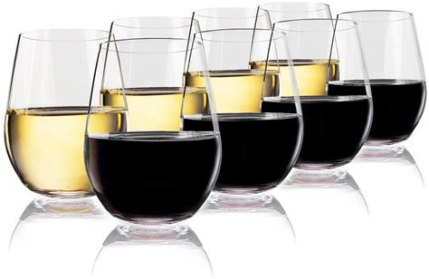 Vivocci Unbreakable Plastic Stemless Wine Glasses 20 Oz 100 Tritan Heavy Base 861574000328 Ebay