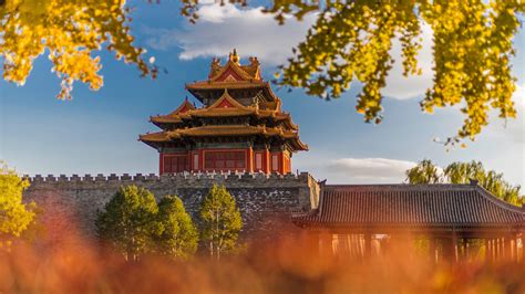 Turret Of Palace Museum At Fall Forbidden City Beijing Backiee