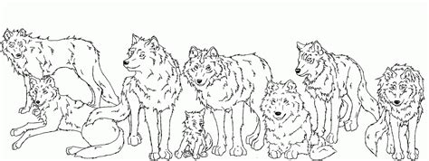Realistic Wolf Pack Coloring Pages
