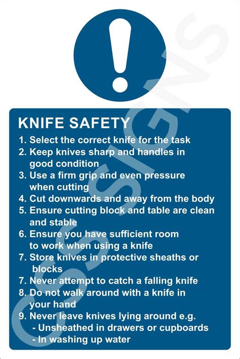 Knife Safety Rules Sign Sign Shop Ireland Css Signs