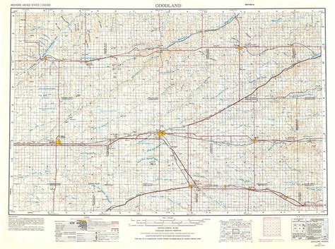 1954 Topo Map Of Goodland Kansas Colby Etsy