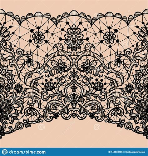 Seamless black lace stock vector. Illustration of decorative - 148830805