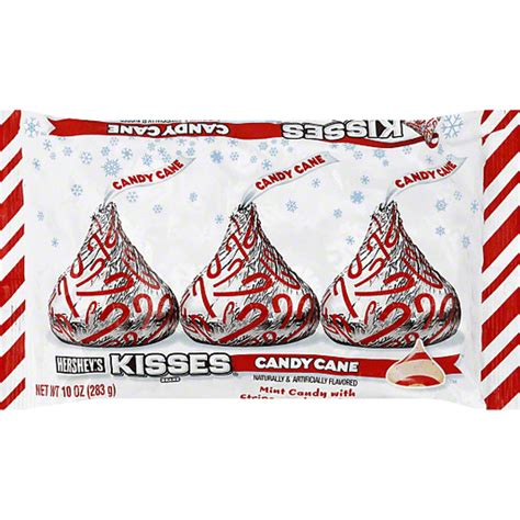 Hersheys Kisses Candy Cane Mint Candies 10 Oz Bag Packaged Candy