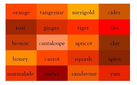 Image Result For Red Orange Colors Names Color Mixing Chart Color